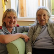 (L-R) Student nurse Julie Cooney with resident Edith Robinson_2